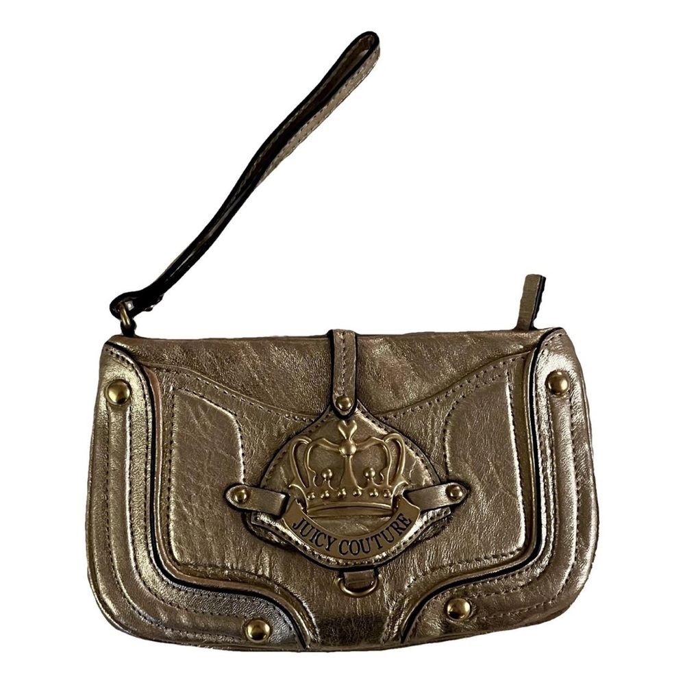 Juicy Couture Metallic Gold Wristlet with Crown Emblem NWOT